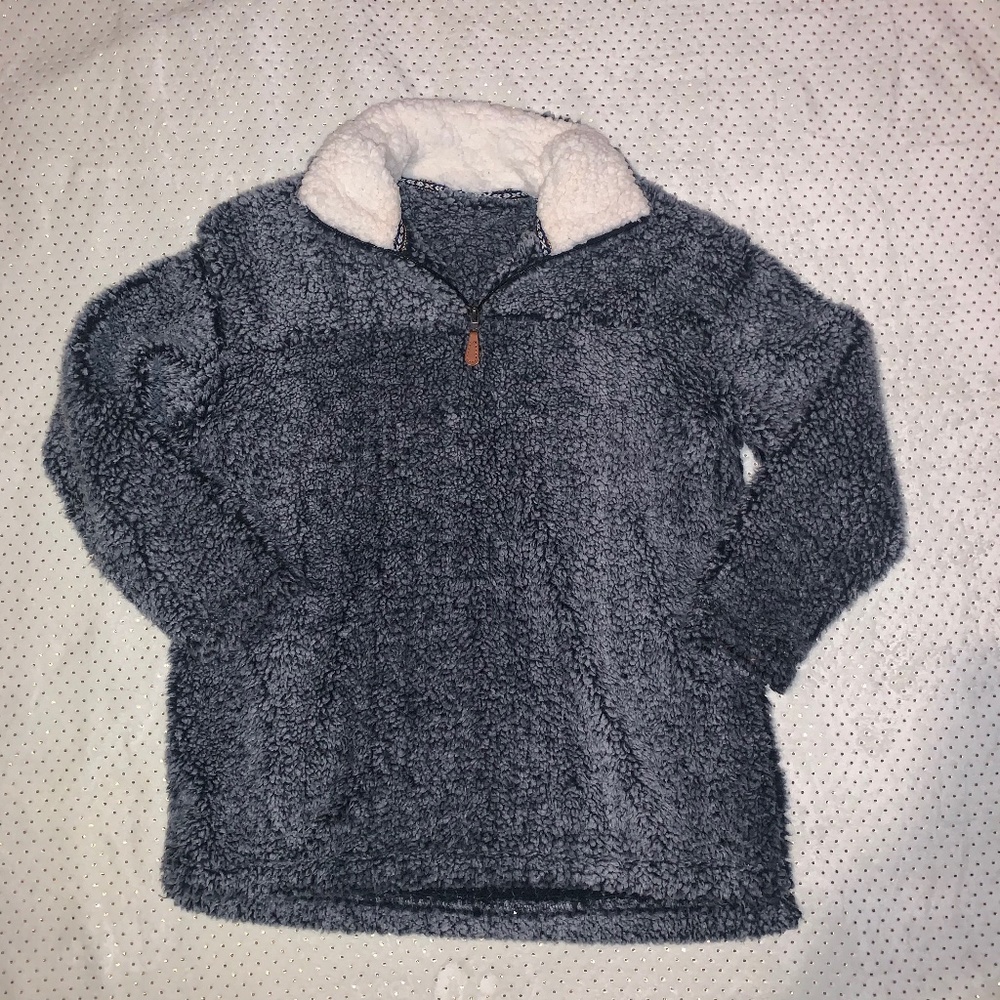 Dark Blue/Gray Sherpa Pullover